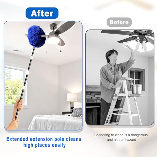 Ceiling Fan Cleaner Duster with Extension Pole, 15–88 Inch Long Duster