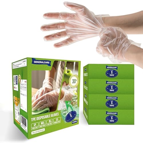 Disposable TPE Cooking Gloves, Ideal for Cleaning and Food Prep, Latex & Powder Free, Food safe - size: X-Large, style: 4*100pcs