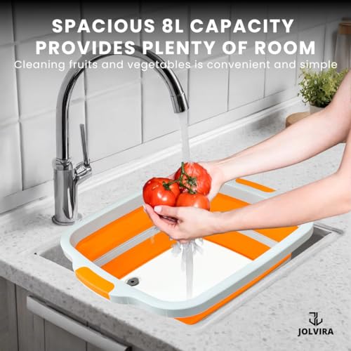 Collapsible BBQ Prep Tub with Lid & meat claws – 8L Multifunctional Food & Meat Prep Basin for Vegetables, Fruits, Washing, Storage and Outdoor Cooking