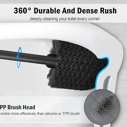 Vince Camuto Toilet Bowl Brush with Holder, Durable Bathroom Cleaning Tool, Modern Design for Easy Toilet Maintenance, Bathroom Cleaner Brush for Efficient Cleaning and Hygiene - color: Brushed Nickel