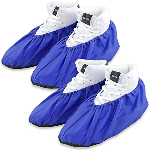 Reusable Boot & Shoe Covers, Washable, Non-Slip, 2 Pairs, Large - color: Blue, size: Large