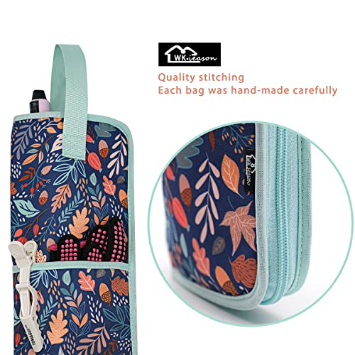 WK IEASON Curling Iron Travel Case Heat Resistant Hair Tools Travel Bag - color: Leavies-Fabric bag