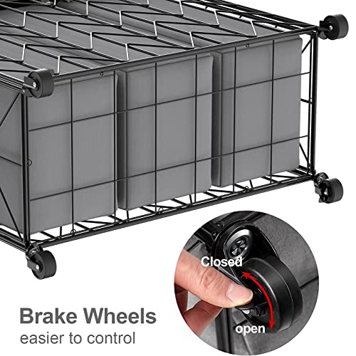 WOWLIVE Laundry Hamper 3 Section with Lid, 142L Laundry Basket with Wheels - color: Grey, size: 142l(28.35 x 13 x 26.4 Inches)