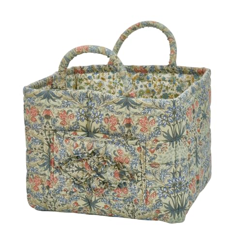 Boho Fabric Storage Basket, Large Capacity Laundry Basket, 12.2'' x 10.23'' x 10.23'' Collapsible Laundry Hamper with Easy Carry Handles (C Multi-Color 10, L) - color: C Multi-Color 10