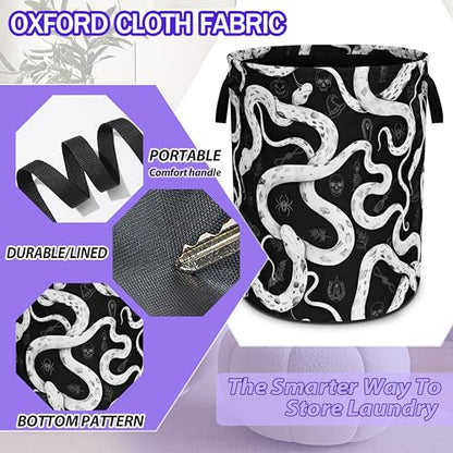 Snake Crawling Laundry Basket Foldable Oxford Cloth Hamper 18.9 x 16.5 Inch - color: Snake Crawling