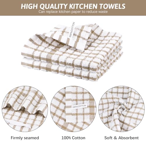 Nialnant 8PCS Dish Cloths,100% Cotton Soft Absorbent Cleaning Rags - color: Little Yellow, size: 12 x 12 in - 8PCS