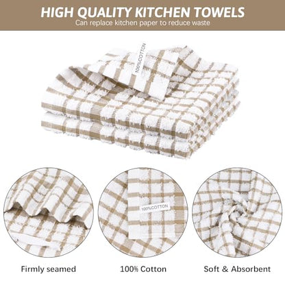 Nialnant 8PCS Dish Cloths,100% Cotton Soft Absorbent Cleaning Rags - color: Little Yellow, size: 12 x 12 in - 8PCS