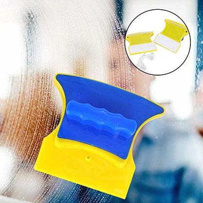Fdit Magnetic Window Glass Cleaner, Double-Sided Squeegee for 3-8mm Thickness, with 2m Anti-Falling Rope, 2 Extra Cleaning Cotton