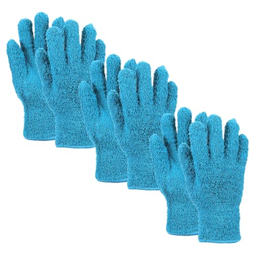 uxcell Microfiber Gloves, Reusable Washable Plant Dusting Gloves Cleaning Mittens for Auto Plants Household Kitchen - color: Blue