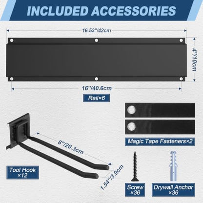 Housolution Garage Wall Organizer 96 Inch - 20Pack Carries 720 lbs