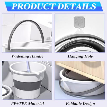 Collapsible Bucket 1.3 Gallon/5L Small Capacity Foldable Cleaning Buckets - color: Small White