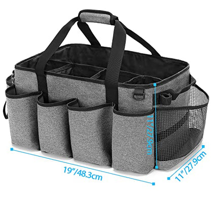 HODRANT Extra-Large Cleaning Caddy with Handles & Multi Pockets - color: Gray