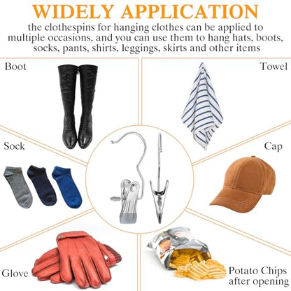 Yinder 150 Pcs Boot Hanger Clips Laundry Hooks Stainless Steel Hooks,Gray - color: Gray