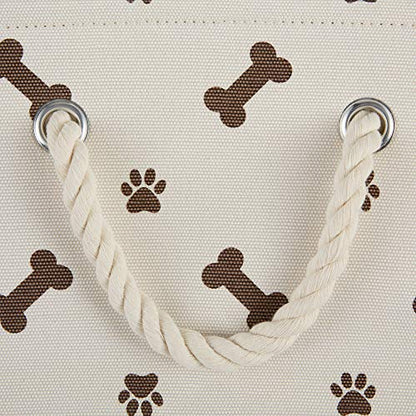 Bone Dry Pet Storage Collection Paw and Bone Print, Medium Rectangle, 16x10x12, Dark Brown - color: Dark Brown, size: Medium Rectangle, 16x10x12"