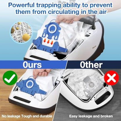 Rowhalf 12 Pack 3D Airclean Dust Bags for Miele GN C1 C2 C3 S2 S5 S8 Vacuum - size: 12 pack-GN
