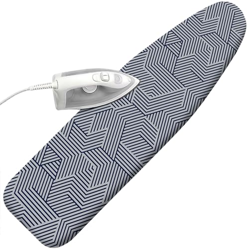 Padded Ironing Board Cover, 15 * 54 in Standard Size Ironing Board Covers, Easy Hook and Loop Fastener, Universal Fit for Standard Boards - color: Black Matter