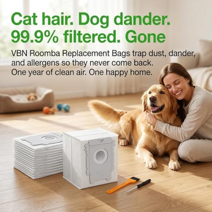 VBN 12 Pack Vacuum Bags for Roomba i/j/s & 100-700 Combo Dirt Disposal Bags - size: 12 Pack