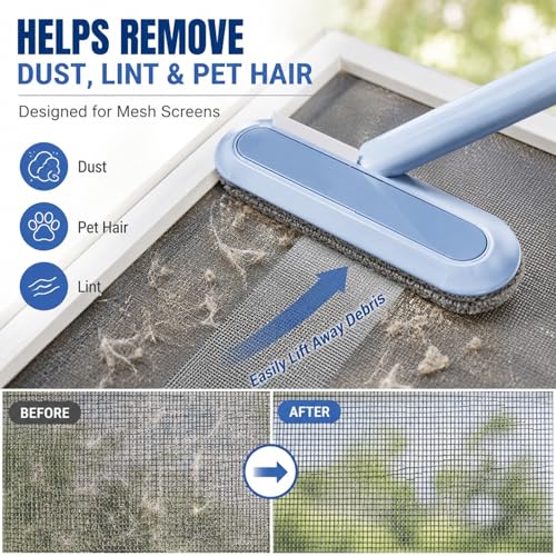 2026 New Window Screen Cleaning Brush, 4-in-1 Multi-Functional Cleaning Tool, Screen Cleaning Brush, Mesh Screen Cleaner, Gentle for Cleaning Dust and Hair