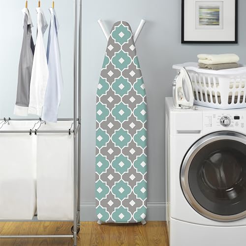 Whitmor Supreme Ironing Board Cover and Pad, Paragon Taupe/Gray - color: Paragon Turquoise Gray, size: 54x15 Inches