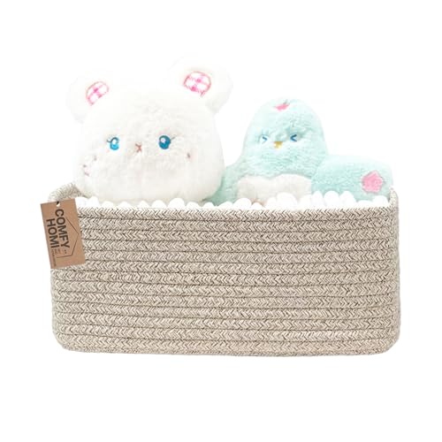 COMFY-HOMI 11.5"x7.5"x4.7" Storage Baskets for Organizing | Cotton Rope Woven Basket | Toy Storage Bin Box | Basket for Shelves, Closet Organizer Bin, Decorative Closet Shelf, 1 Pack - color: All Brown, size: 11.5"x7.5"x4.7"