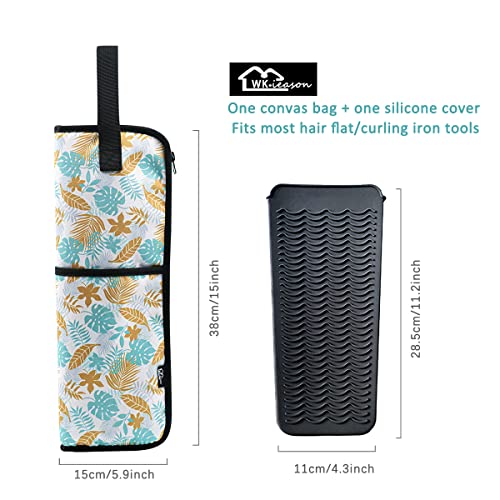 WK IEASON Hair Tool Travel Bag with Heat Resistant Mat for Hair Tools - color: Black check