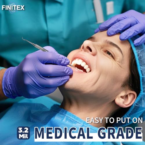 FINITEX Disposable Ice Blue Nitrile Exam Gloves 1000PCS/Case Cleaning - size: Large (Pack of 1000)