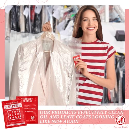 Timgle 200 Pcs Instant Stain Remover Wipes, Individually Wrapped,Red - color: Red