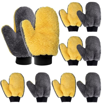 Paint Mitt Stain Mitts Reusable Microfiber - color: Gray,yellow