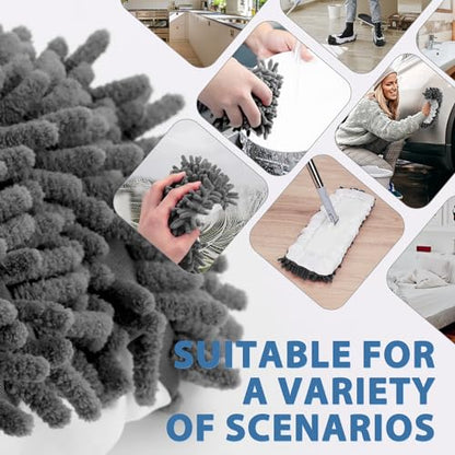 8 Pcs Mop Slippers Socks Floor Cleaning,Microfiber Shoe Covers dust Washable Reusable for Woman Man House Kitchen (Dark Grey) - color: Dark Grey