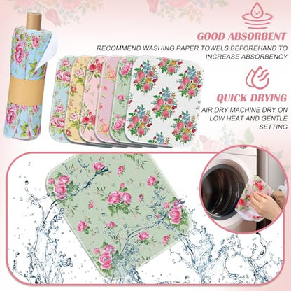 36 Pack Reusable Kitchen Cloths Cotton Towels, Countryside Flowers - style: Countryside Flowers