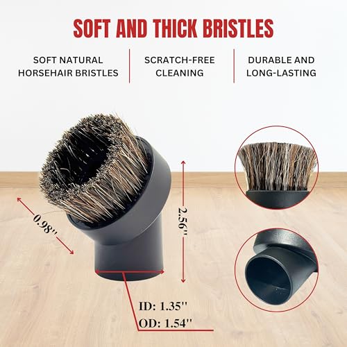 For Miele 2Pack Round Horsehair Dust Brush Vacuum Attachments Accessories 1-3/8'' Inner Diameter Compatible with Miele C1 C2 C3 Vacuum Cleaners -Household Cleaning Attachment Kit