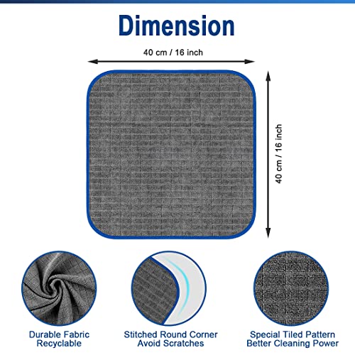 Airlab Glass Polishing Streak Free Miracle Cleaning Cloth, Grey-Navy Blue - color: Grey-navy Blue