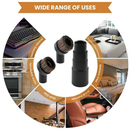 2 Pcs Black Round Vacuum Brush, 1-1/4" Universal Vacuum Dust Brush - style: Modern