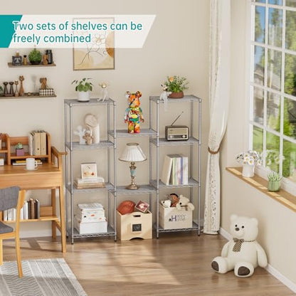 SINGAYE Metal Shelves Wire Shelving Storage Standing Adjustable Shelf Unit - color: Grey, size: 5 Tier 10"Dx16"Wx55"H