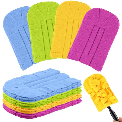 12 Pcs Reusable Duster Refills Washable Pads, Red,Yellow, Green,Blue - color: Red, Yellow, Green, Blue