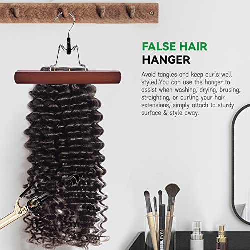 Nature Smile Wooden Pants Skirt Hangers, Smooth Finish Solid Wood Non Slip Jeans Slack Clamp Hangers Hair Extension Hangers (10 Pack Cherry)… - color: Cherry