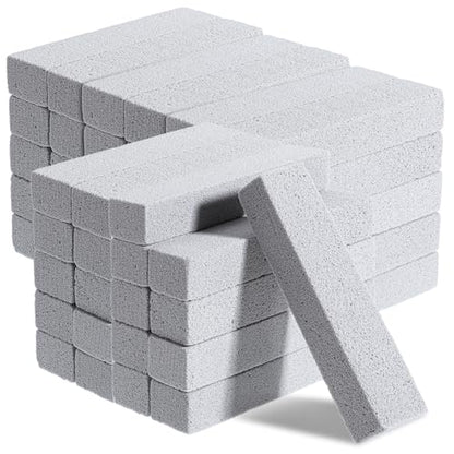 50 Pack Pumice Stone for Cleaning - Bulk Pumice Stone Toilet Bowl Cleaner, Natural Scouring Pads for Hard Water Stains, Rust & Grime Removal on Porcelain, Tile, Grill & Pool Surfaces
