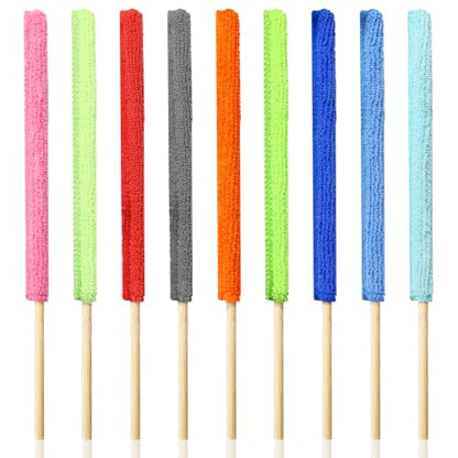 9 Pcs Air Vent Cleaner Microfiber Detail Duster Sticks Fan Cleaning Brush Crevice Cleaning Tool Mini Split Cleaning-Kit Fan Blade Cleaner Dusters for Clean Home Car Window Blind