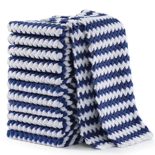 Homaxy 12 Pack Coral Velvet Dish Cloths, 7 x 9 inches, Navy Blue - color: Navy Blue, size: 7 x 9 - 12 Pack