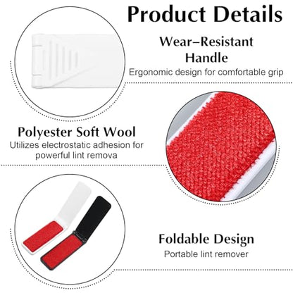 4 Pcs Mini Lint Brush, Portable Foldable Lint Brushes for Clothes, Travel Size Foldable Lintbrush Reusable Mini Compact Lintbrushes Cleaning Brushes Pet Hair Remover, Cleaning Fluff Removal Tool