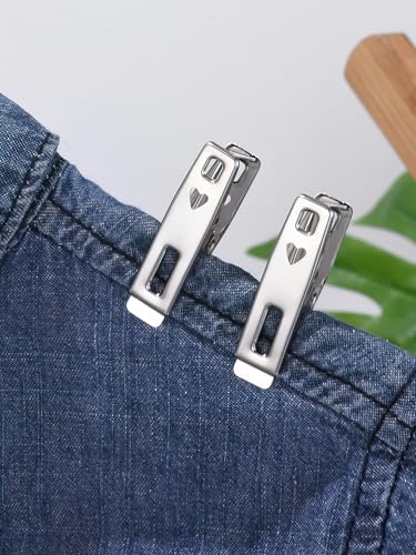 20 Pack Stainless Steel Clothes Pins, Heavy Duty Wire Clothespins for Hanging Laundry, Mini Metal Clips for Outdoor Use, Food Snack Bag Chip Clips, Rust-Resistant Pegs for Clotheslines
