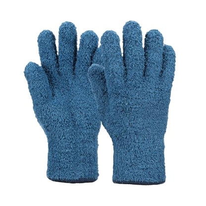 uxcell Microfiber Gloves, Reusable Washable Plant Dusting Gloves Cleaning Mittens for Auto Plants Household - color: Dark Blue
