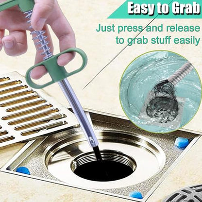 61 Inch Hair Drain Clog Remover，Drain Snake- Flexible Gutter Cleaning Tools for Home Sink, Bathroom Tub,Drain, Toilet, Tight Spaces - color: Green, style: 61 IN