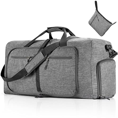 Vomgomfom 65L/85L/115L Foldable Travel Duffle Bag with Shoe Compartment - color: A Gray, size: 115L