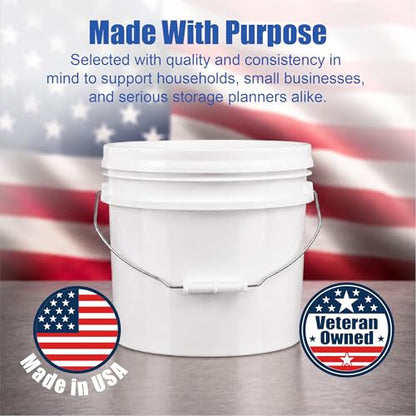 ePackageSupply 3.5 Gallon Bucket, Food-Grade w/Lid, BPA-Free, White, 1 Pack - color: White, size: 1 Pack
