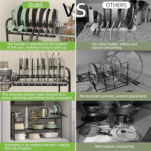 NETEL Expandable Under Sink Organizer，Pot and pan Organizer Under Cabinet - size: Multi-functional with pot holder