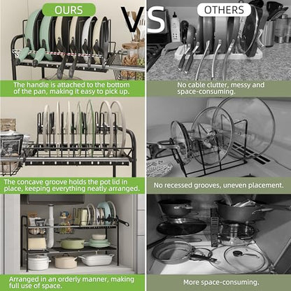 NETEL Expandable Under Sink Organizer，Pot and pan Organizer Under Cabinet - size: Multi-functional with pot holder