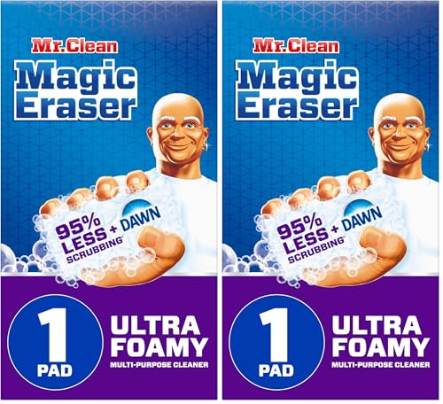 Mr. Clean Magic Eraser Ultra Foamy Multi Purpose Cleaner, Foaming Magic Eraser Sponge Multi Surface Cleaner, 1ct (Pack of 2) - size: 1 Count (Pack of 2)