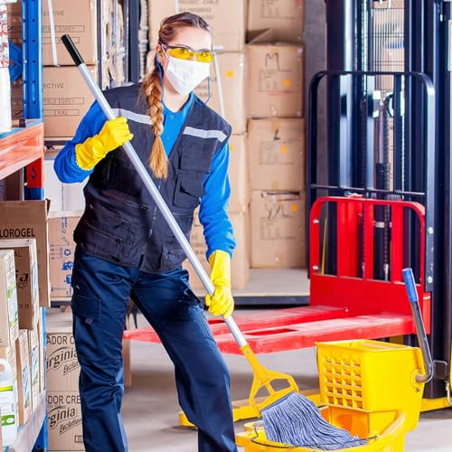 Commercial Heavy Duty Mop Heads Replacement for Rubbermaid: 3 Packs Industrial Wet Mop Head for Floor Cleaning - Commercial Products Looped End String Head Refills - color: 3 Count-blue
