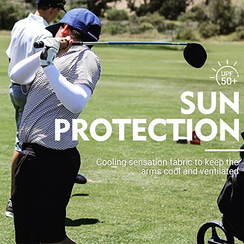 HEGCOIIE UV Sun Protection Arm Sleeves for Men & Women - Tattoo Cover Up - UPF 50 Cooling Sleeve for Golf, Cycling - color: 6 Pairs - Black 3 Pairs & White 3 Pairs